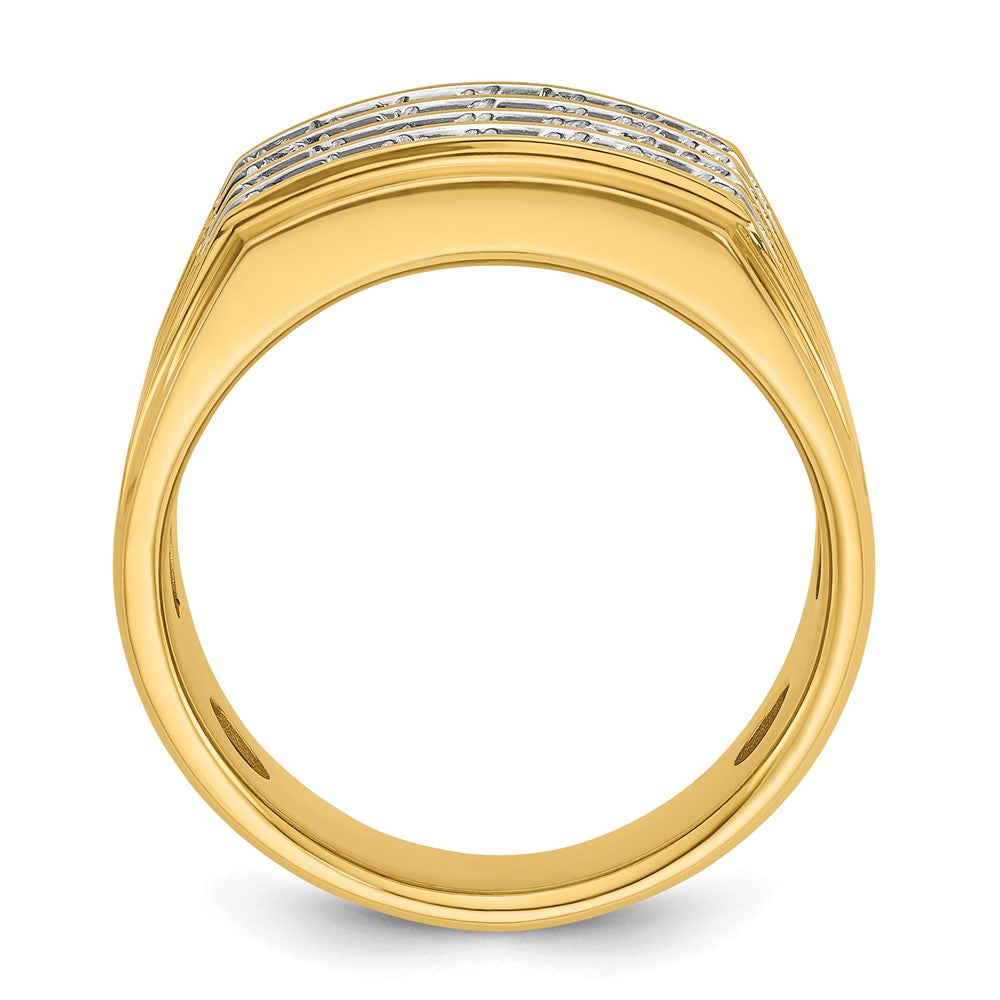 IBGoodman 14k with White Rhodium 1 5/8 carat Lab Grown Diamond VS/SI+ G+ Complete Four Row Men's Ring