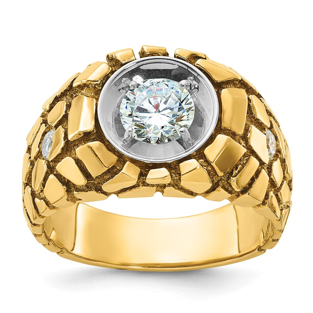 14k Two-tone IBGoodman Men's Complete Lab Grown VS/SI FGH Dia Nugget Ring