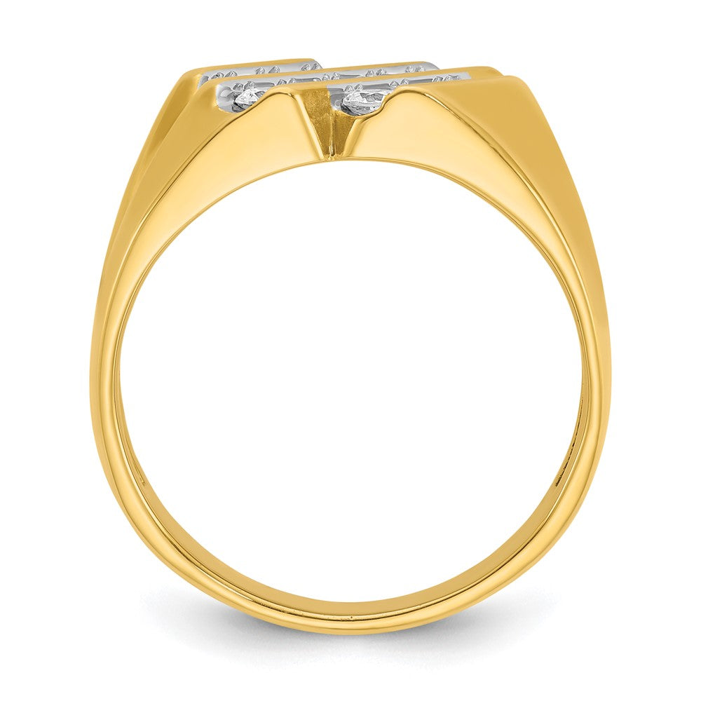 IBGoodman 14k 3/4 carat Lab Grown Diamond VS/SI+ G+ Complete Polished and Grooved Men's Ring