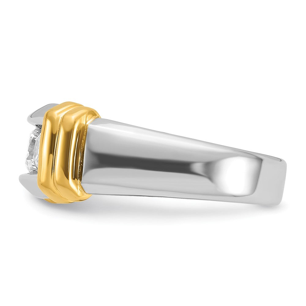 IBGoodman 14k Two-tone 1 carat Lab Grown Diamond VS/SI+ G+ Complete Men's Ring
