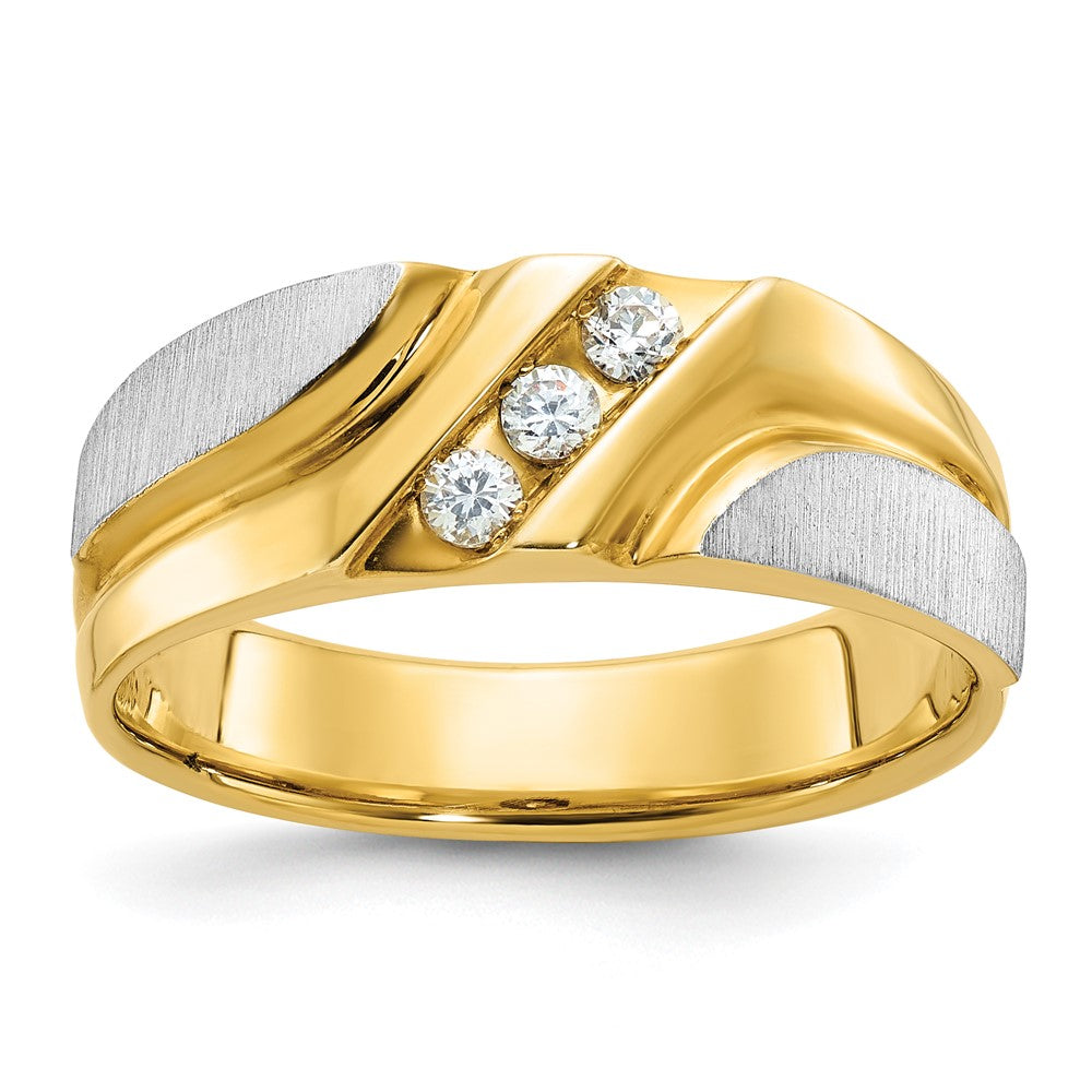 14k Two-tone IBGoodman Lab Grown VS/SI FGH Dia Men's Diamond Complete Ring