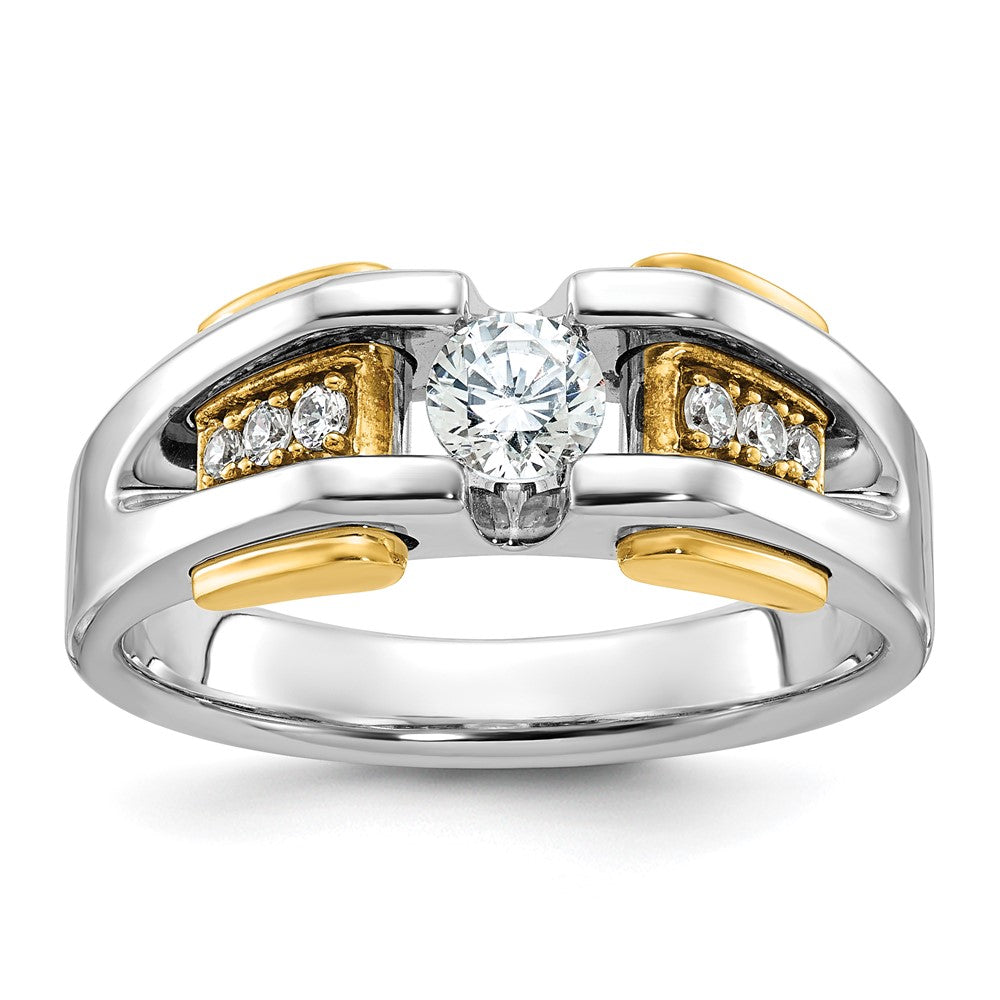 14k Two-tone IBGoodman Men's Complete Lab Grown VS/SI FGH Dia Ring