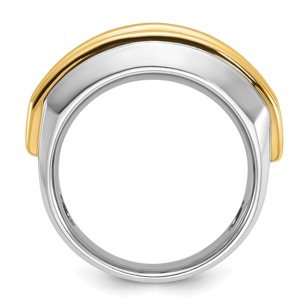 IBGoodman 14k Two-tone 1 1/2 carat Lab Grown Diamond VS/SI+ G+ Complete Men's Ring