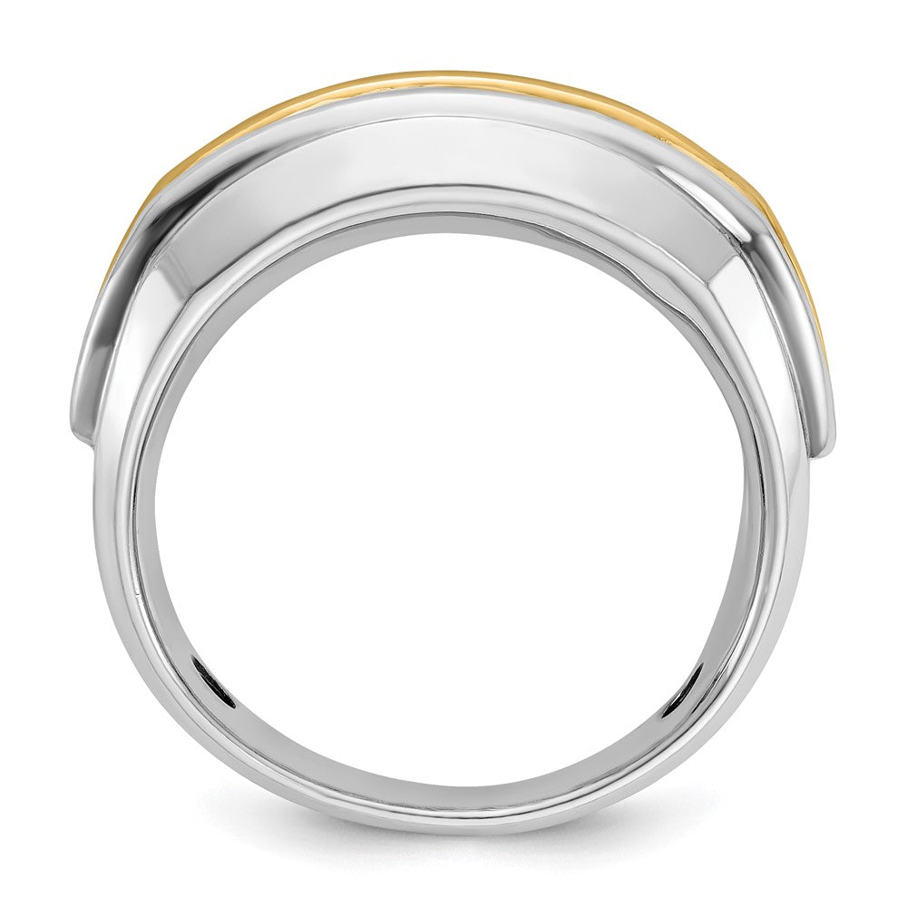 IBGoodman 14k Two-tone 1 carat Lab Grown Diamond VS/SI+ G+ Complete Men's Ring