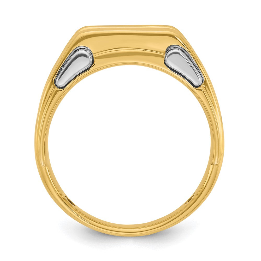 IBGoodman 14k Two-tone 1/2 carat Lab Grown Diamond VS/SI+ G+ Three Stone Complete Men's Ring