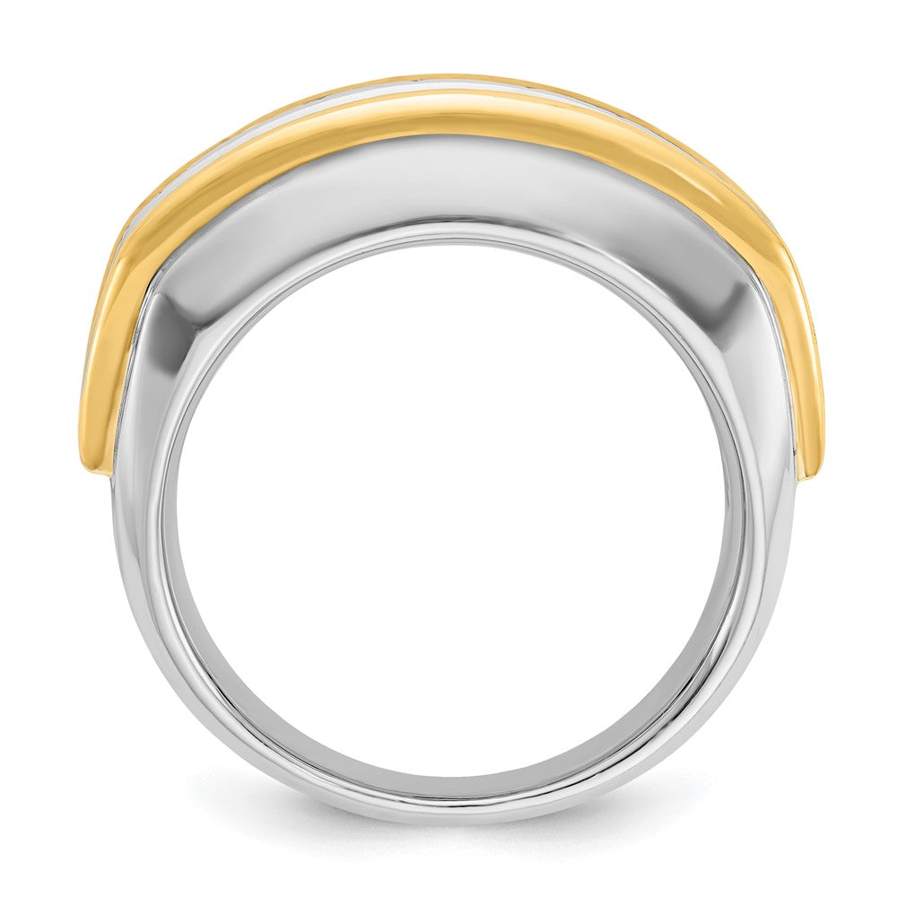 IBGoodman 14k Two-tone 1 1/2 carat Lab Grown Diamond VS/SI+ G+ Complete Men's Ring