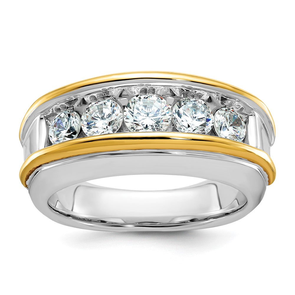 14k Two-tone IBGoodman Men's Lab Grown VS/SI FGH Dia Complete Ring