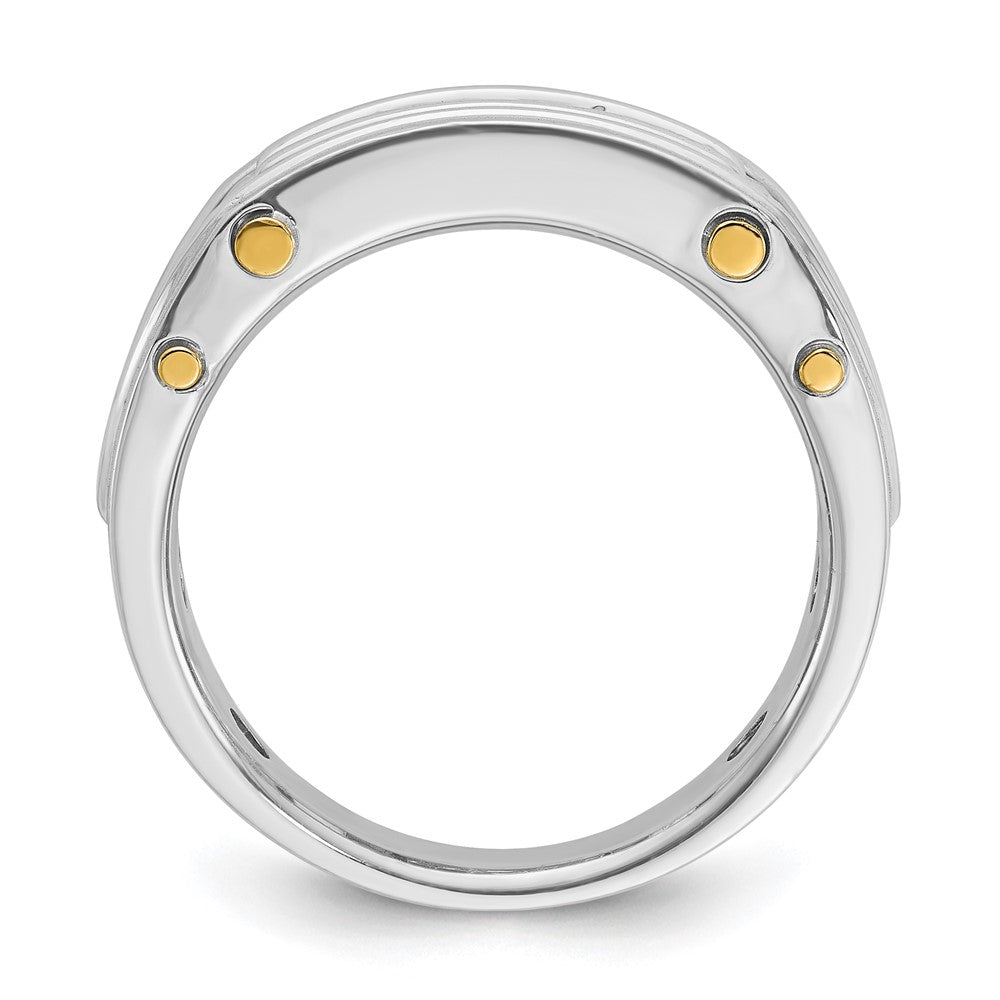 IBGoodman 14k Two-tone 1/2 carat Lab Grown Diamond VS/SI+ G+ Five Stone Complete Polished and Cut Out Men's Ring