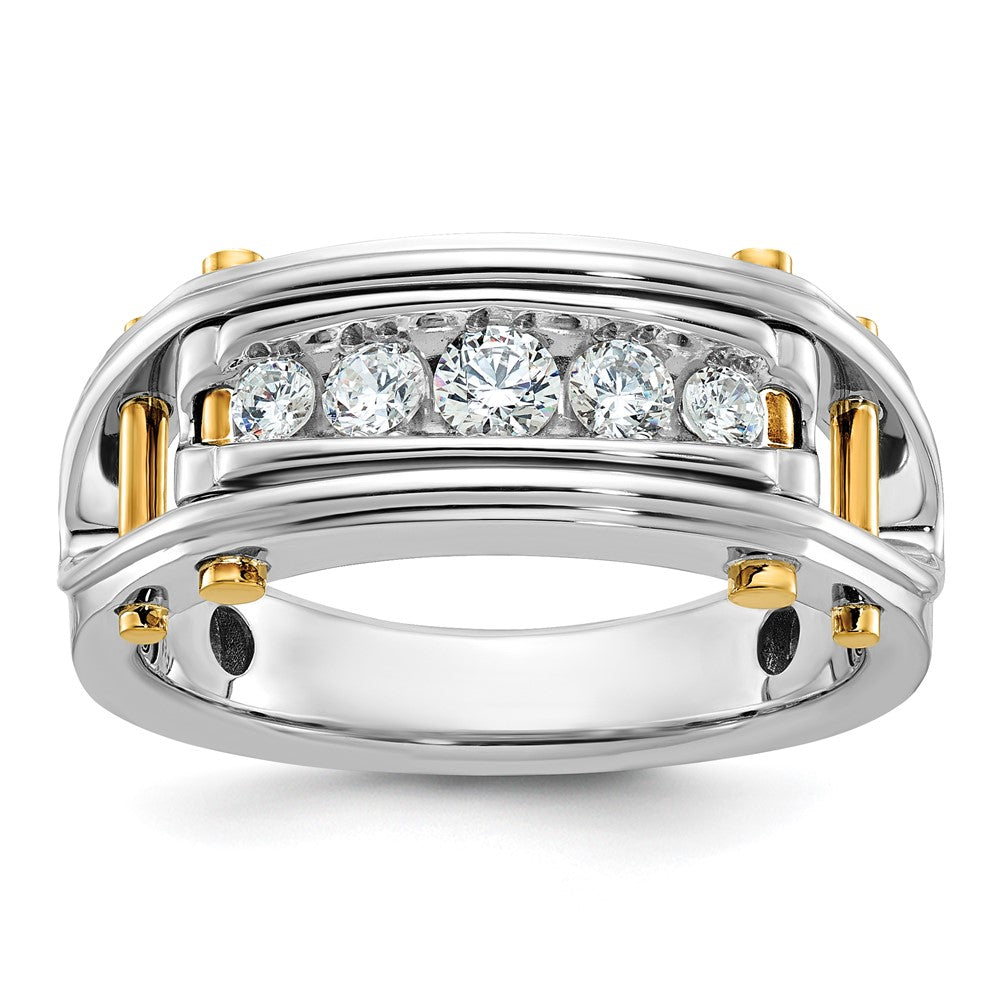 14k Two-tone IBGoodman Men's Lab Grown VS/SI FGH Dia Complete Ring