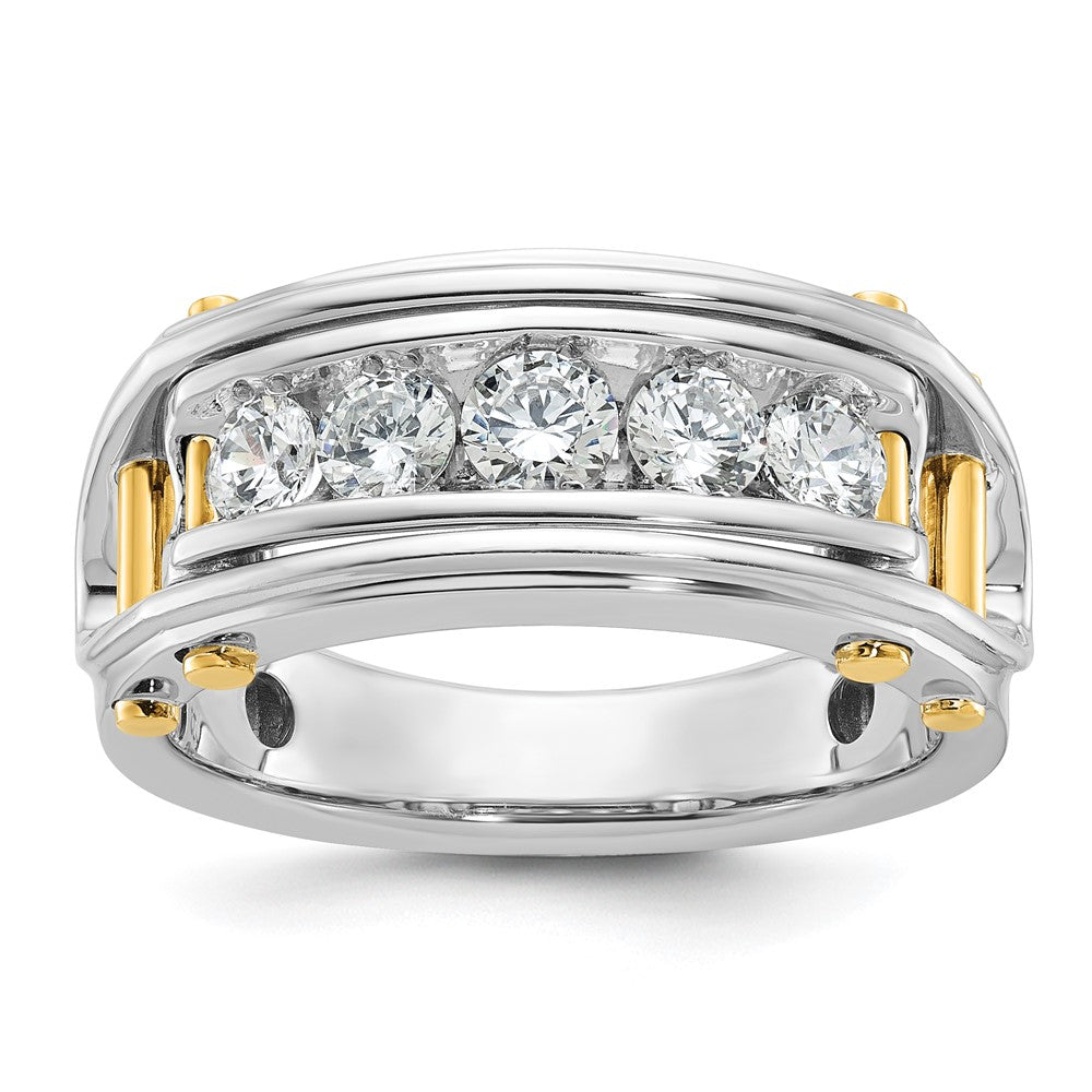 14k Two-tone IBGoodman Men's Lab Grown VS/SI FGH Dia Complete Ring