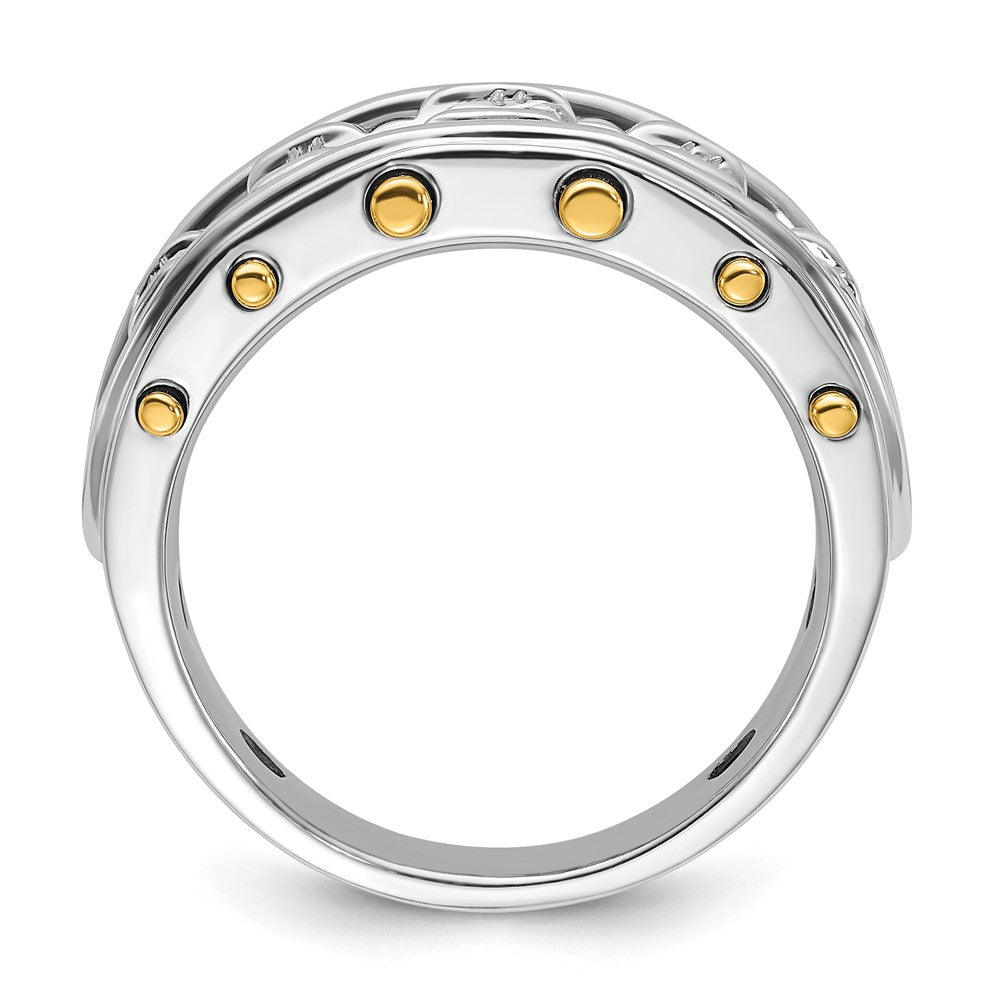 IBGoodman 14k Two-tone 1 carat Lab Grown Diamond VS/SI+ G+ Five Stone Complete Polished and Cut Out Men's Ring