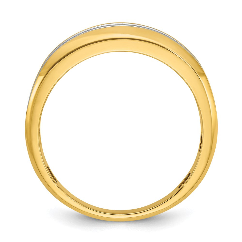 IBGoodman 14k with White Rhodium 3/4 carat Lab Grown Diamond VS/SI+ G+ Complete Two Row Men's Ring