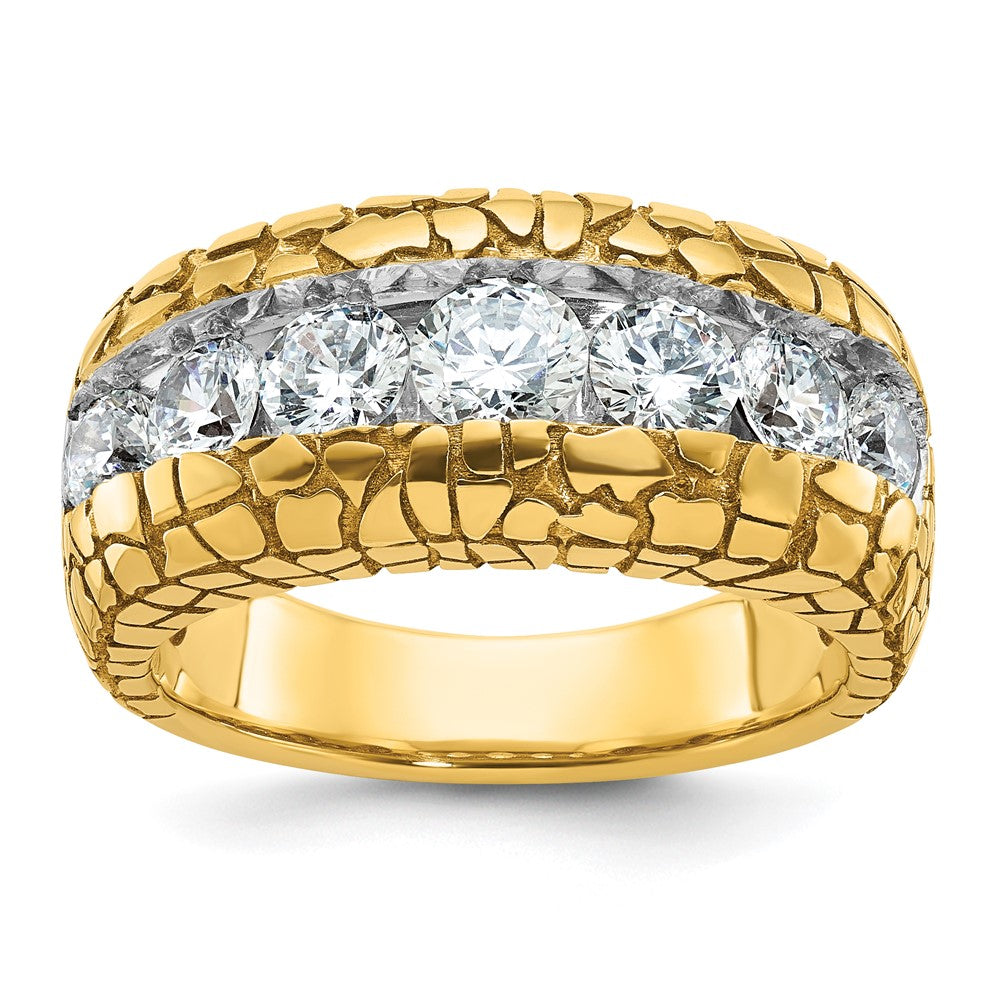 IBGoodman 14k 2 carat Lab Grown Diamond VS/SI+ G+ Complete Men's Nugget Ring