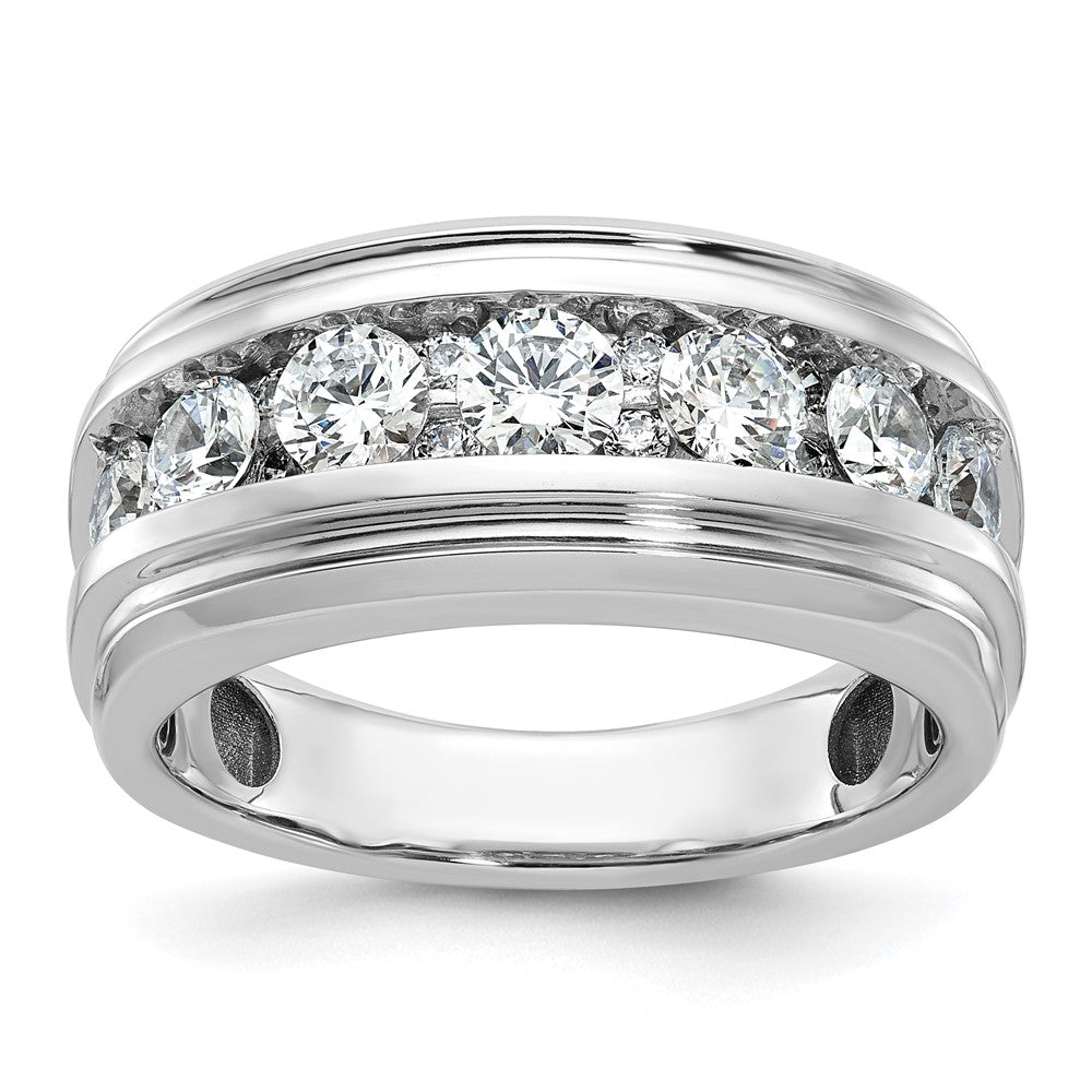 14k White Gold IBGoodman Men's Lab Grown VS/SI FGH Dia Complete Ring