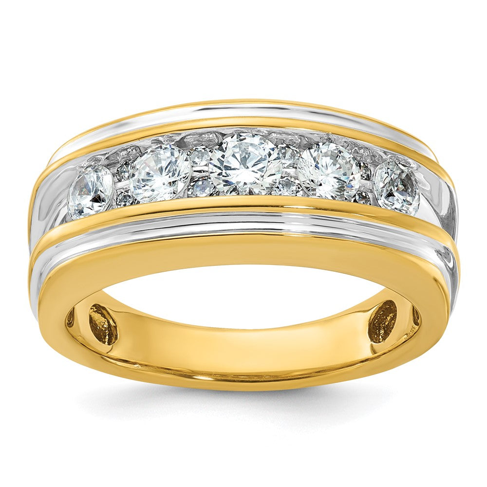 IBGoodman 14k with White Rhodium 1 carat Lab Grown Diamond VS/SI+ G+ Complete Polished Men's Ring