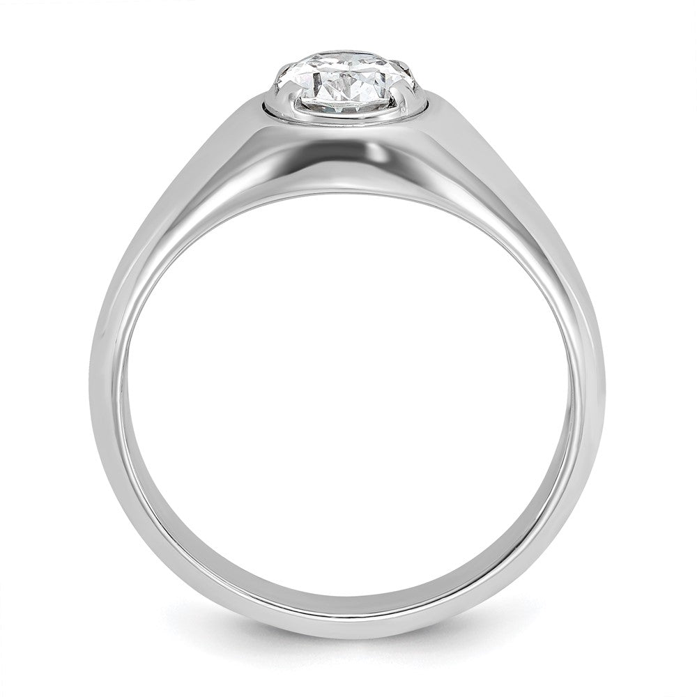 14k White Gold IBGoodman Men's Oval Complete Lab Grown VS/SI FGH Dia Ring