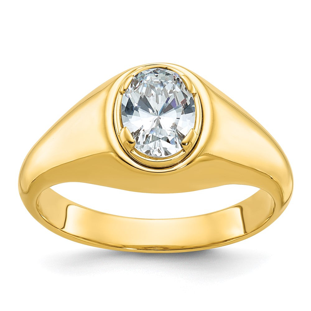 14k IBGoodman Men's Oval Complete Lab Grown VS/SI FGH Dia Ring