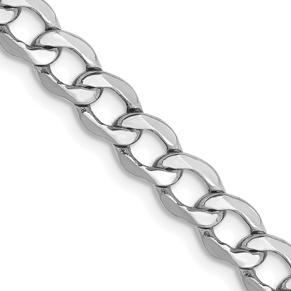 14K White Gold Semi-Solid Curb with Lobster Clasp Chain