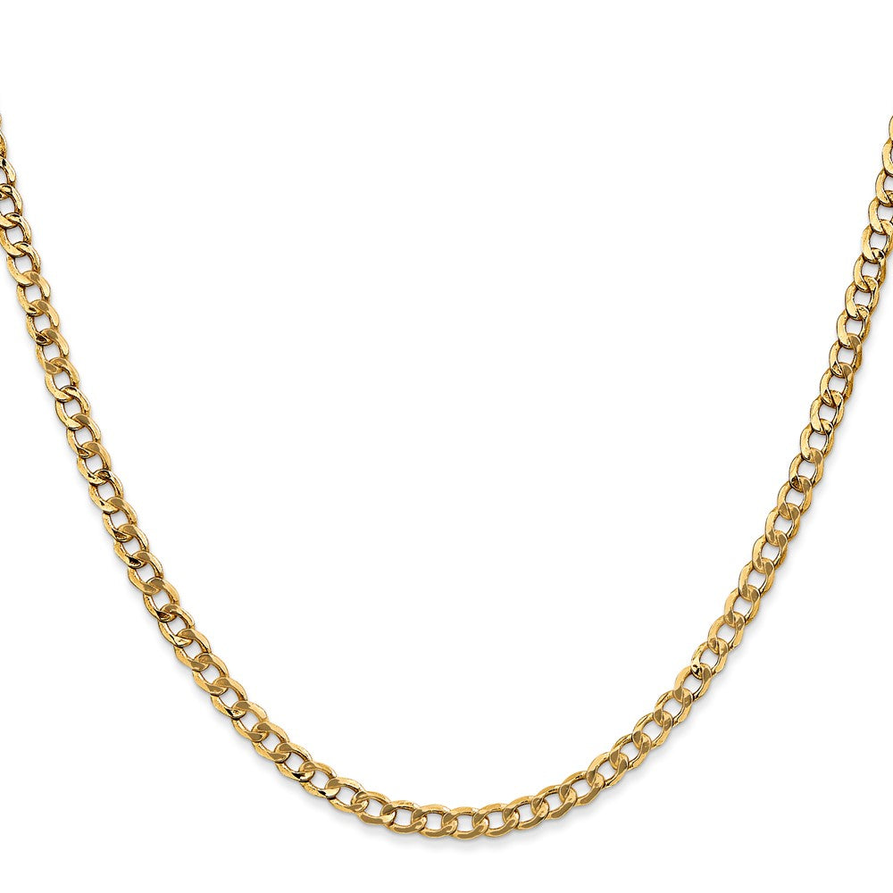 14K Semi-Solid Curb with Lobster Clasp Chain