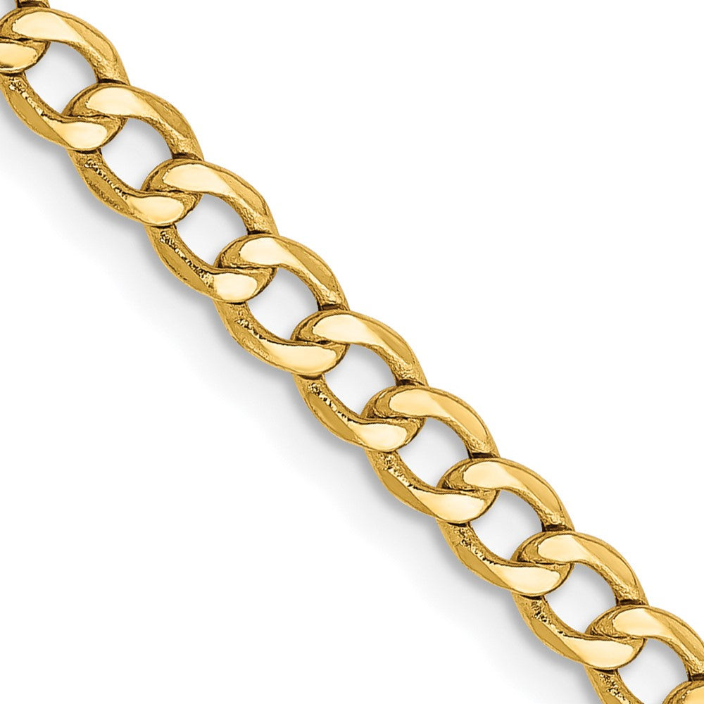 14K Semi-Solid Curb with Lobster Clasp Chain