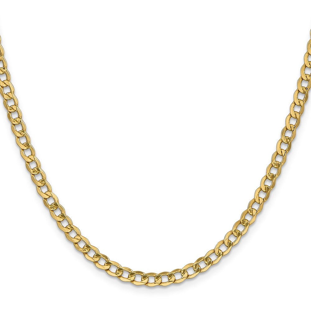 14K Semi-Solid Curb with Lobster Clasp Chain