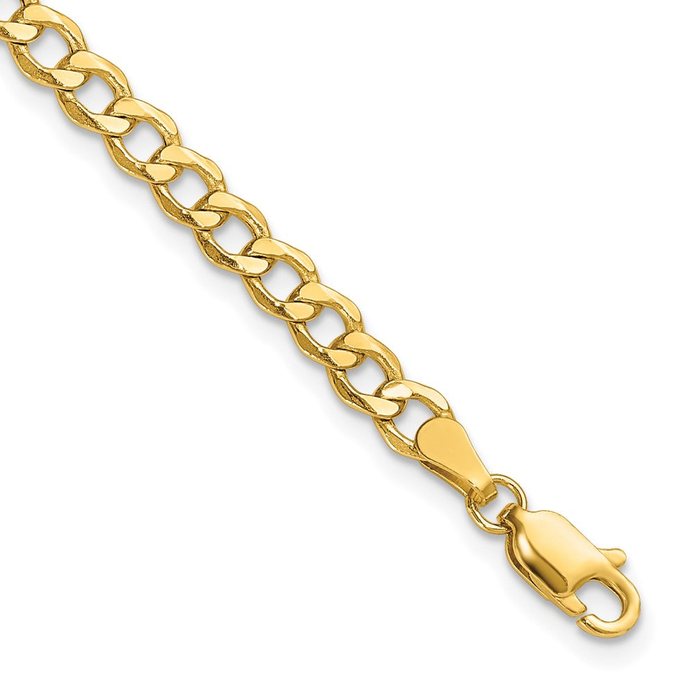 14K 7 inch 4.3mm Semi-Solid Curb with Lobster Clasp Bracelet