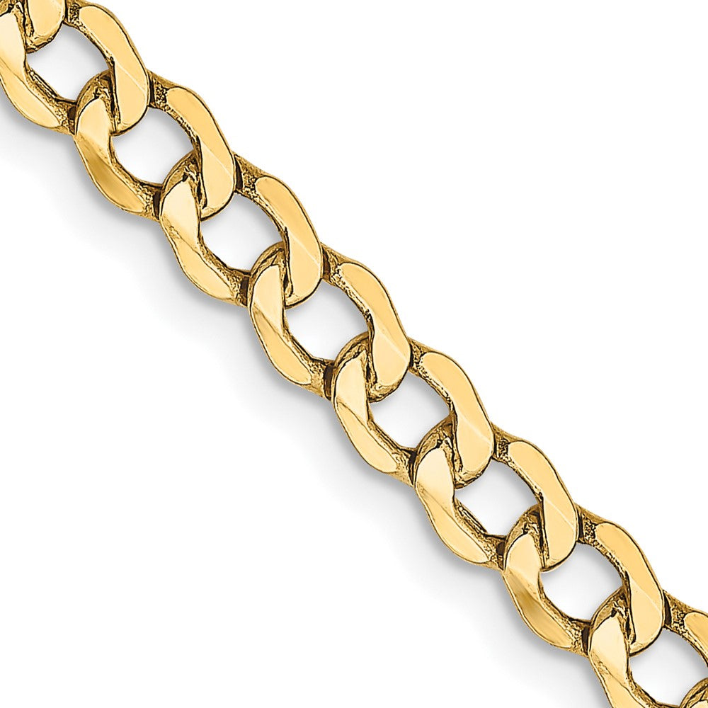 14K Semi-Solid Curb with Lobster Clasp Chain