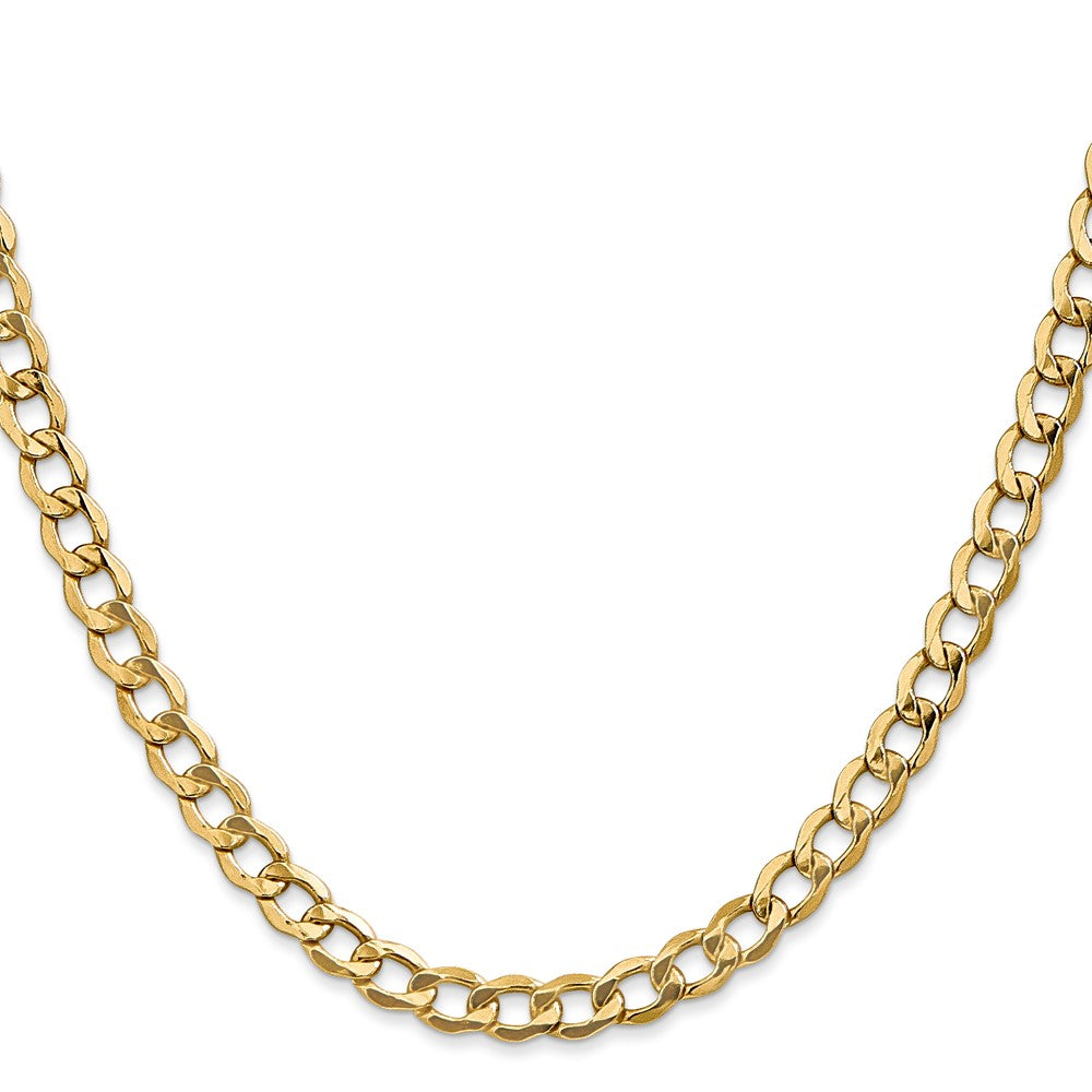 14K Semi-Solid Curb with Lobster Clasp Chain