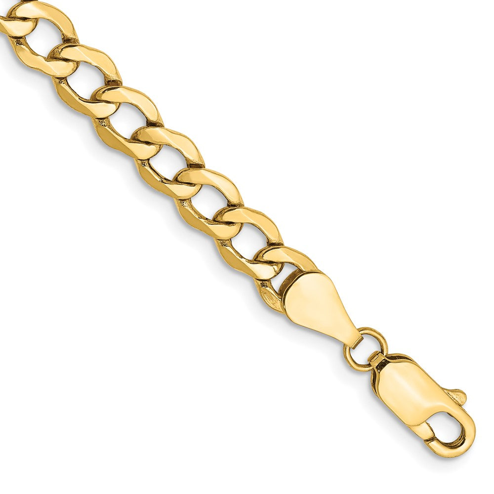 14K Semi-Solid Curb with Lobster Clasp Bracelet