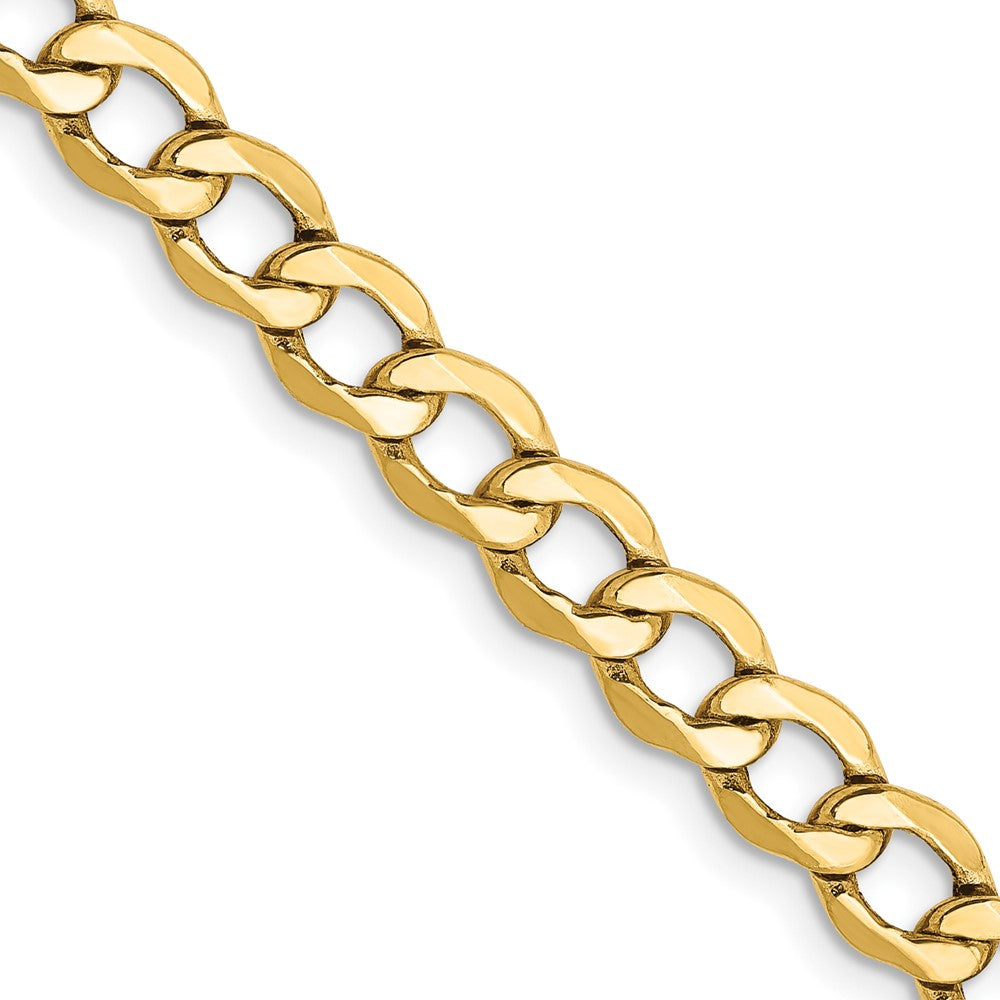 14K Semi-Solid Curb with Lobster Clasp Chain