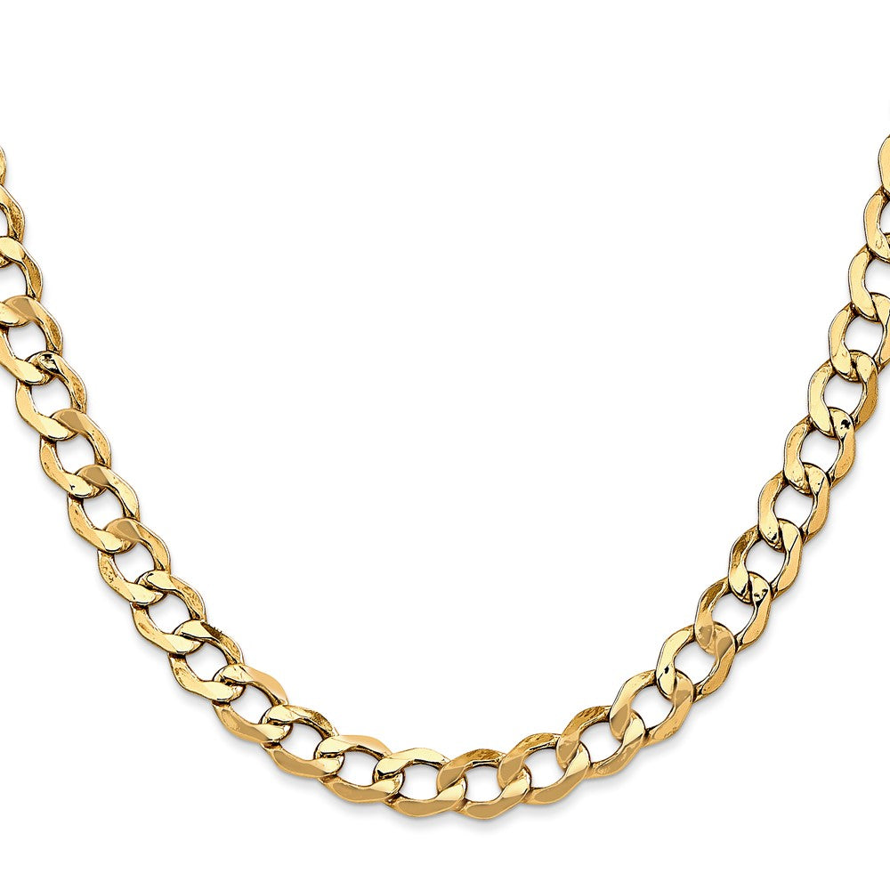 14K Semi-Solid Curb with Lobster Clasp Chain