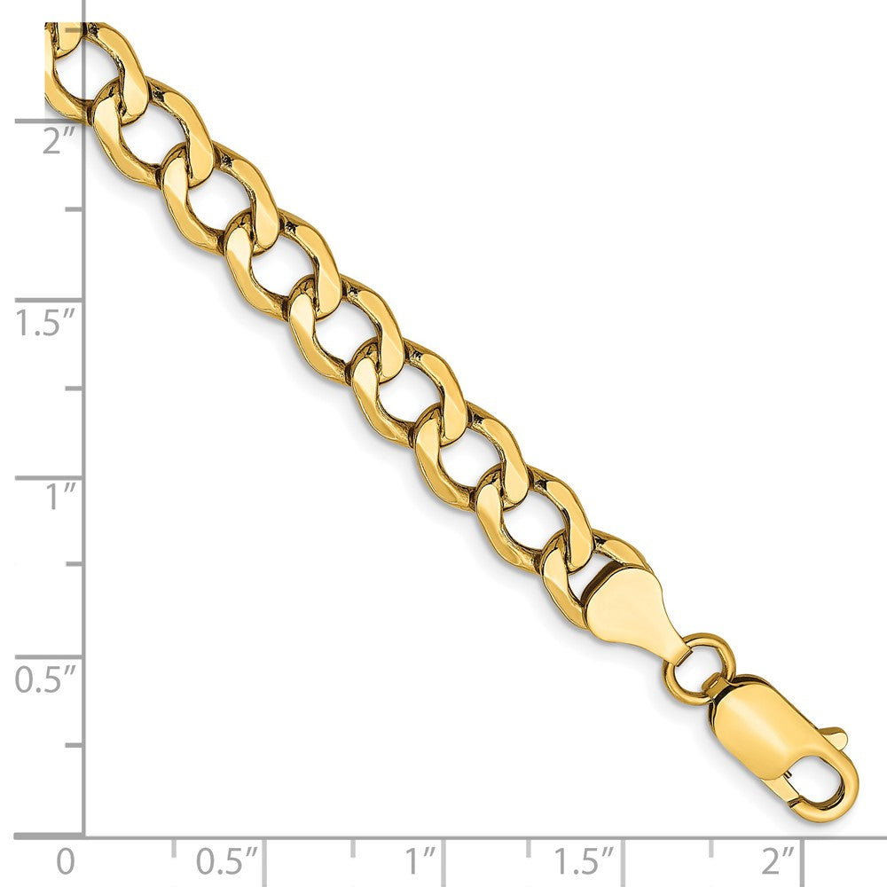 14K Semi-Solid Curb with Lobster Clasp Bracelet