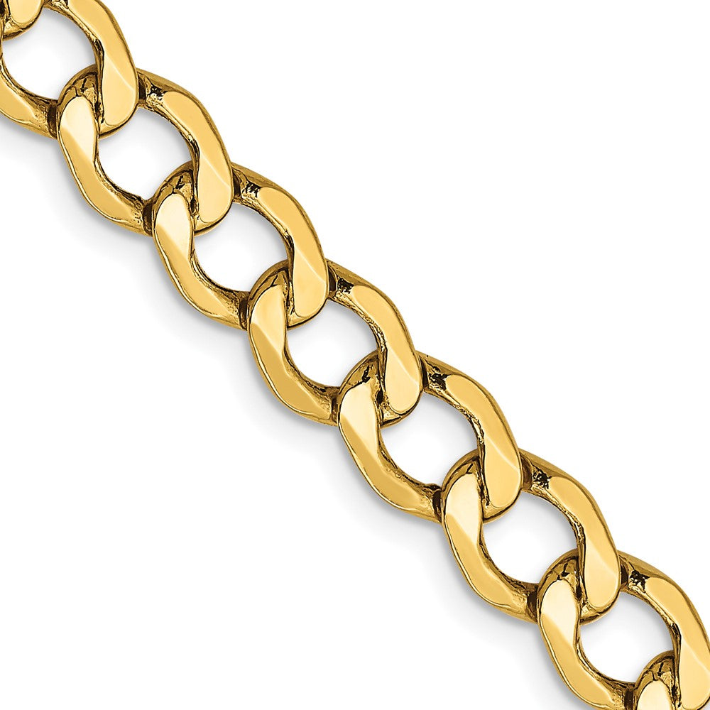 14K Semi-Solid Curb with Lobster Clasp Chain