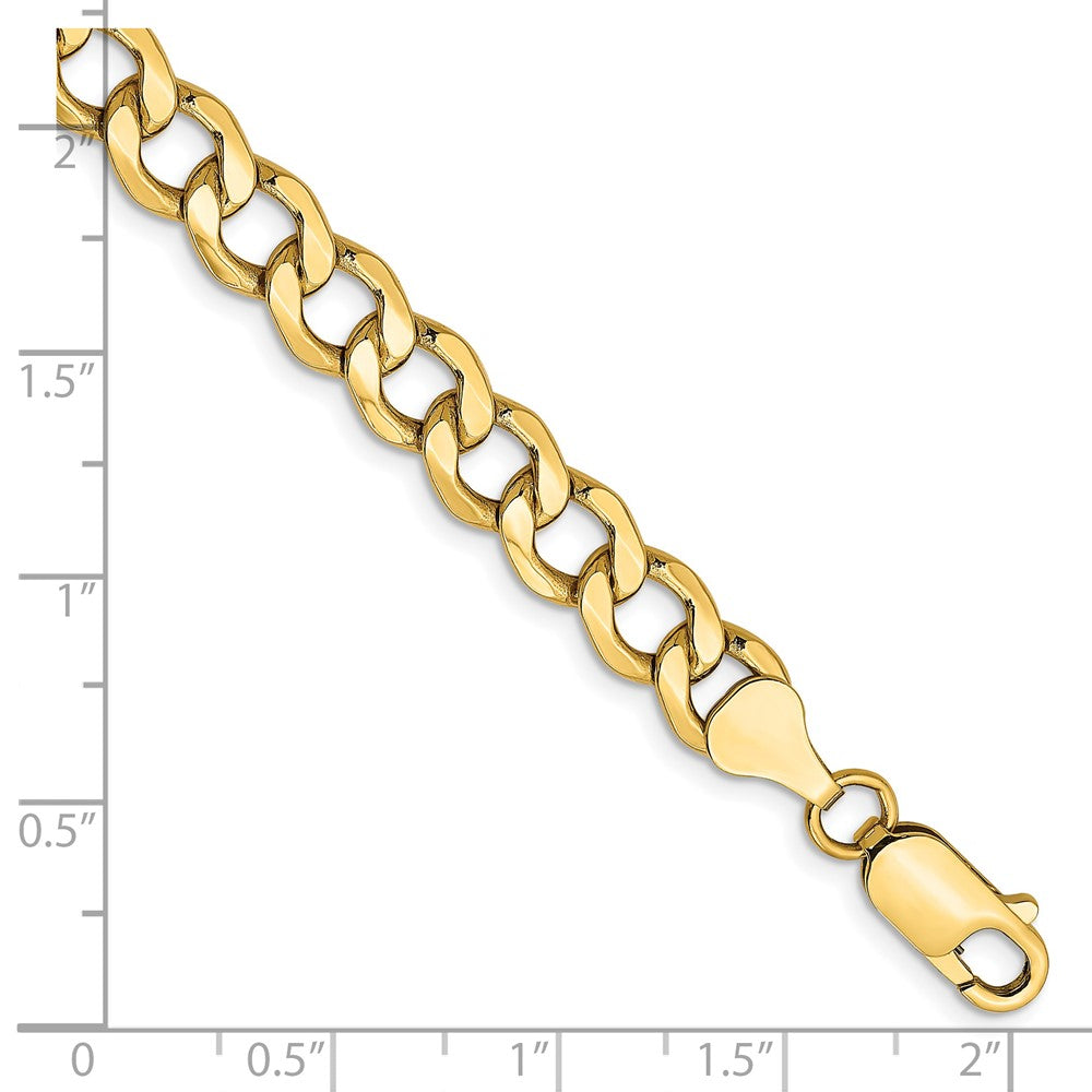 14K Semi-Solid Curb with Lobster Clasp Chain