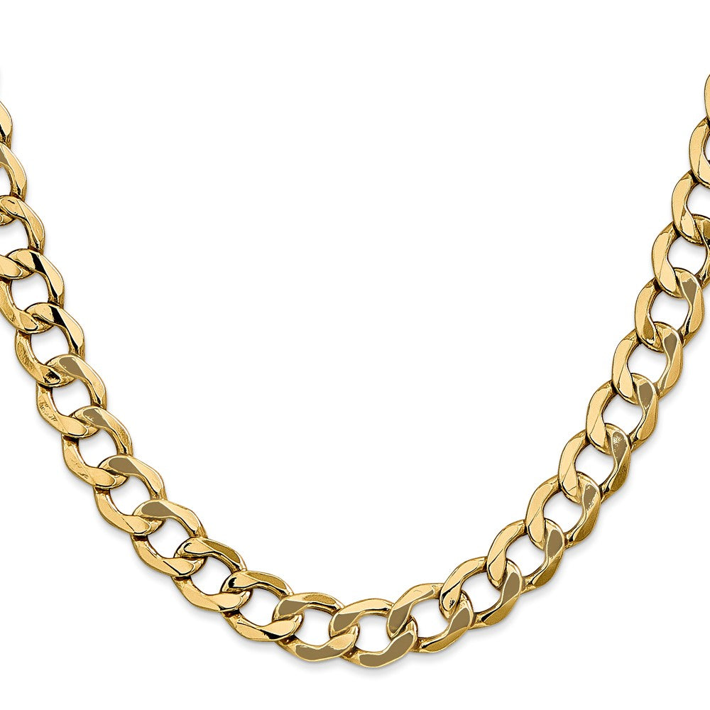 14K Semi-Solid Curb with Lobster Clasp Chain