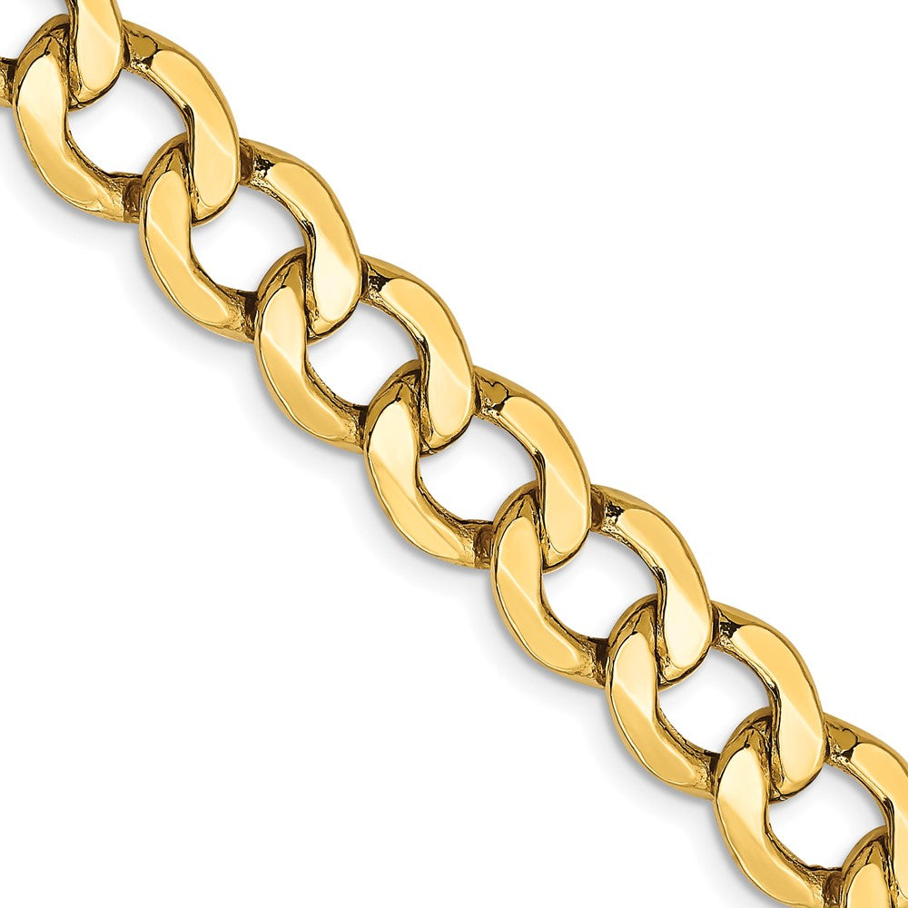 14K Semi-Solid Curb with Lobster Clasp Chain