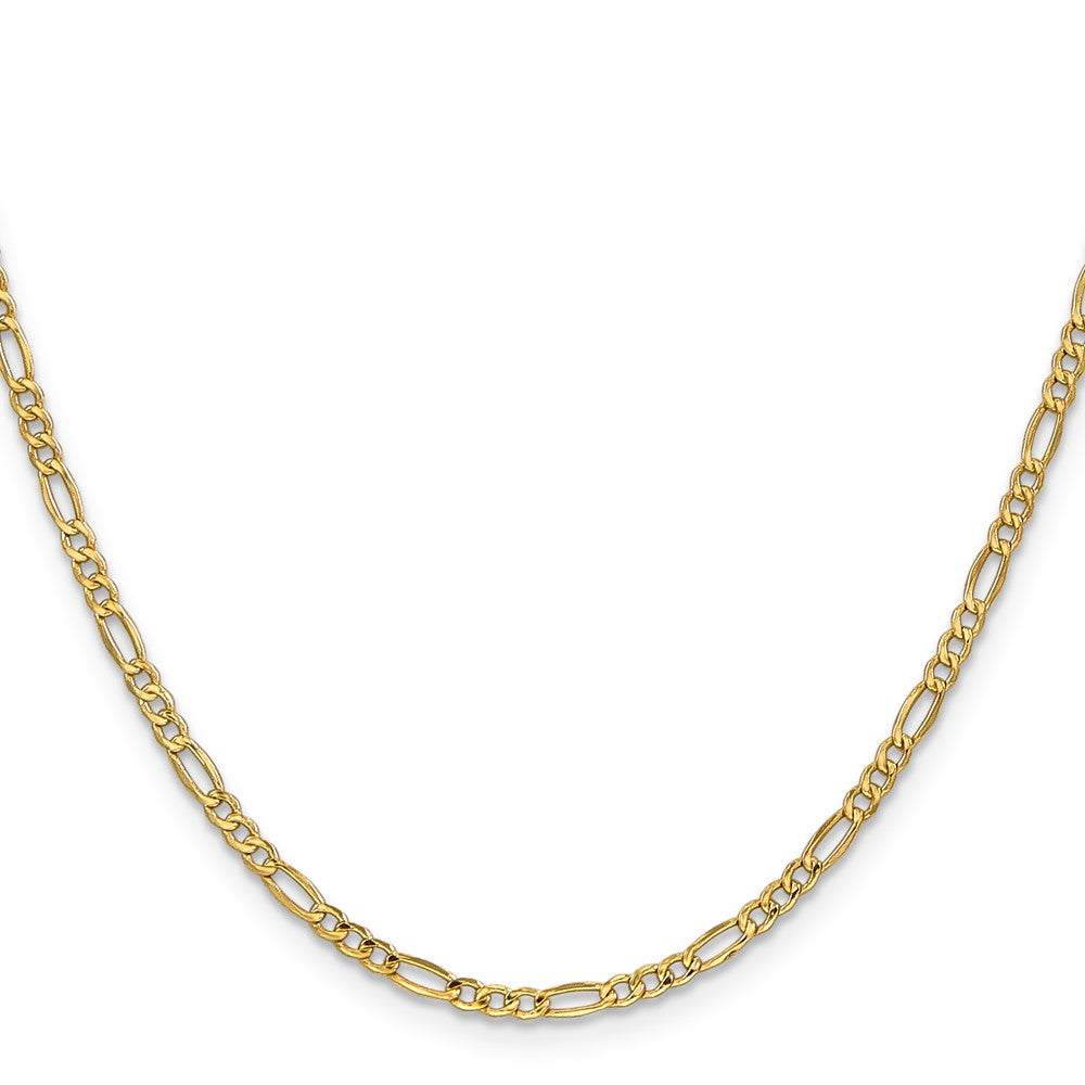 14K Semi-Solid Figaro with Lobster Clasp Chain