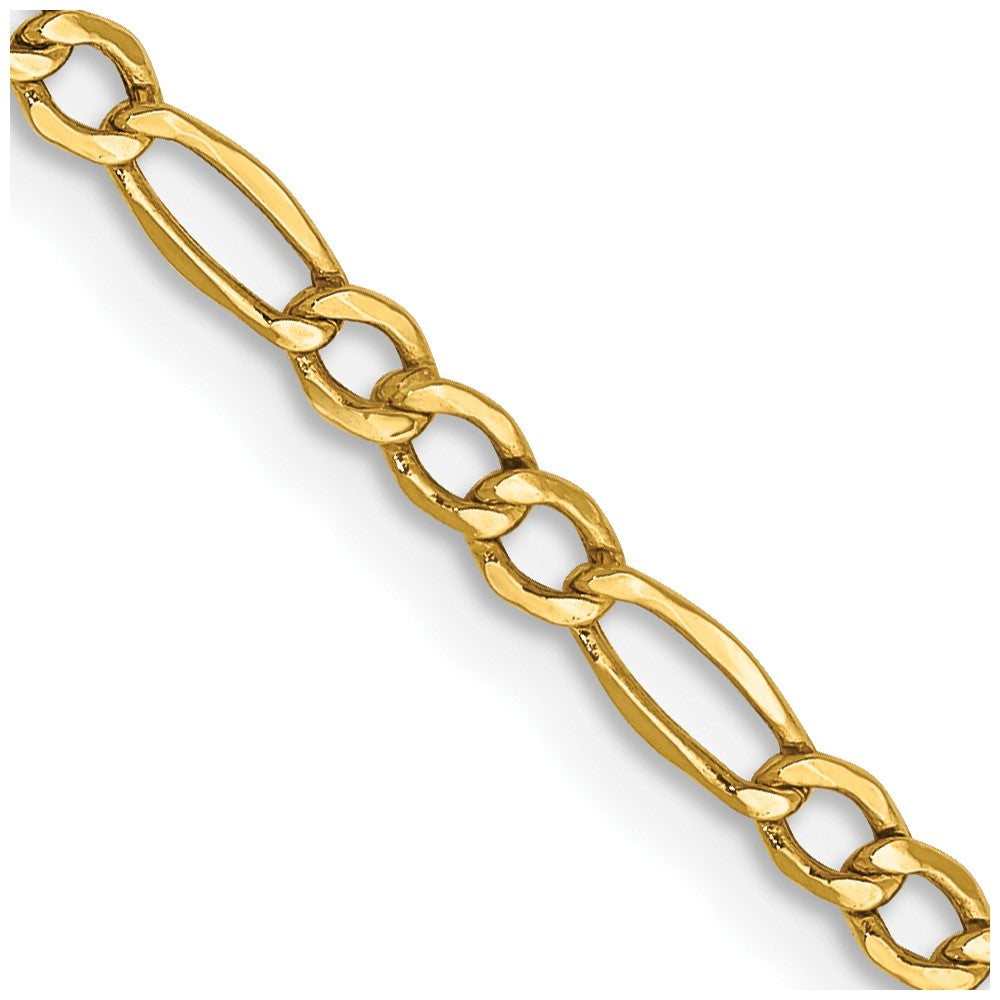 14K Semi-Solid Figaro with Lobster Clasp Chain