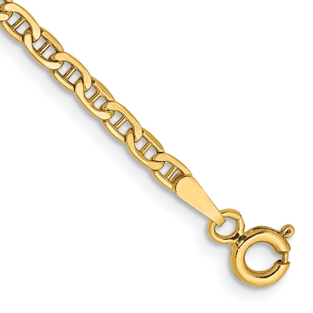 14K Semi-Solid Anchor with Spring Ring Clasp Anklet