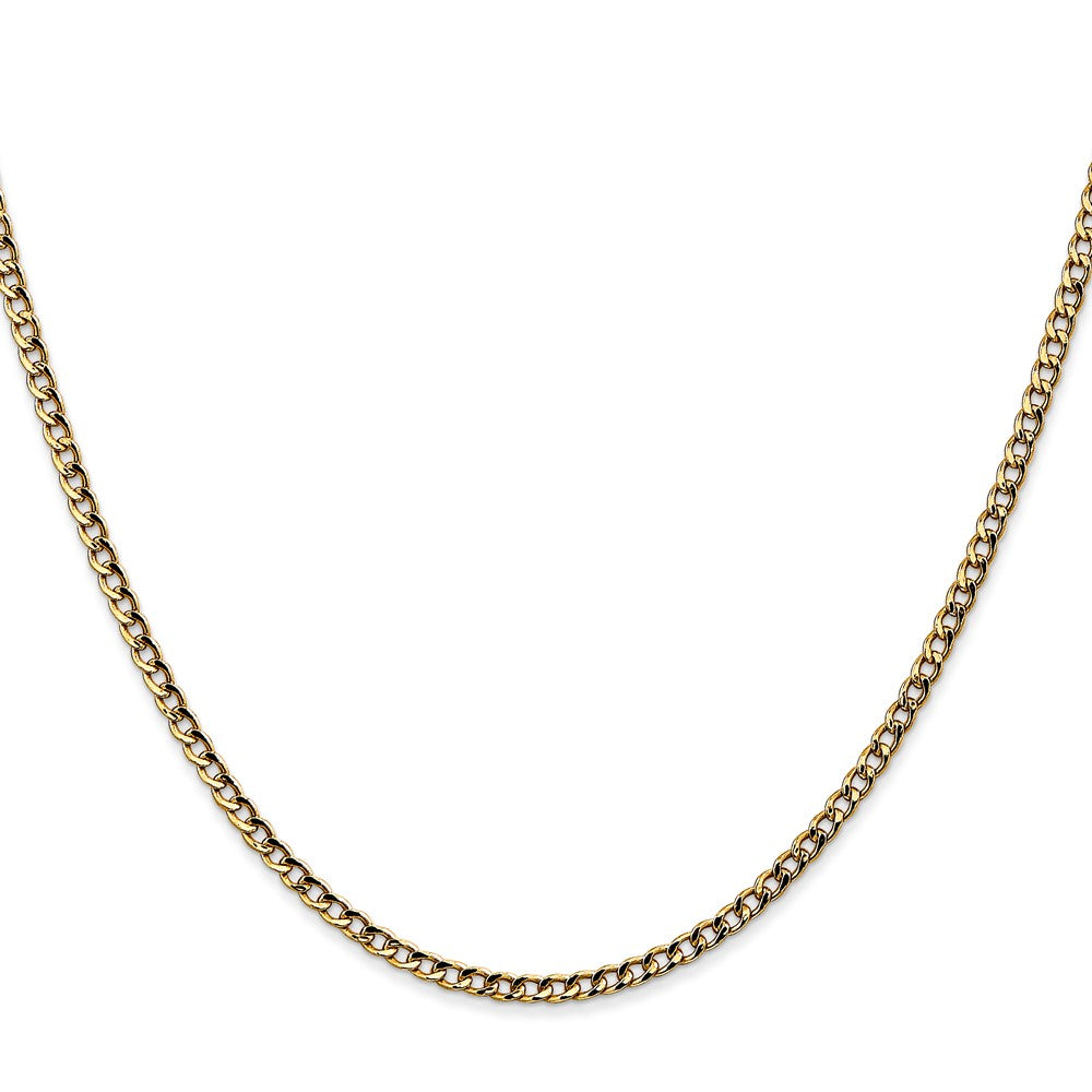 14K Semi-Solid Curb with Lobster Clasp Chain