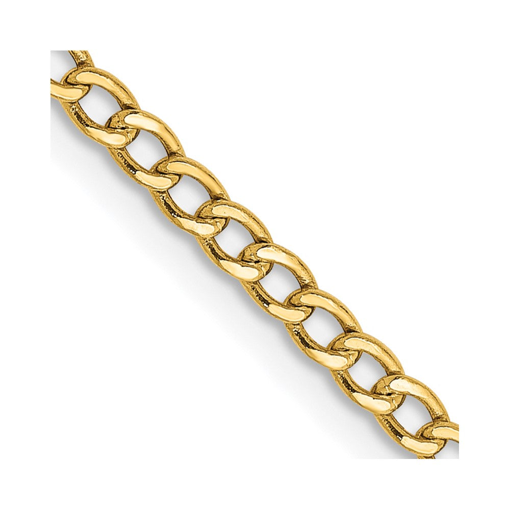 14K Semi-Solid Curb with Lobster Clasp Chain