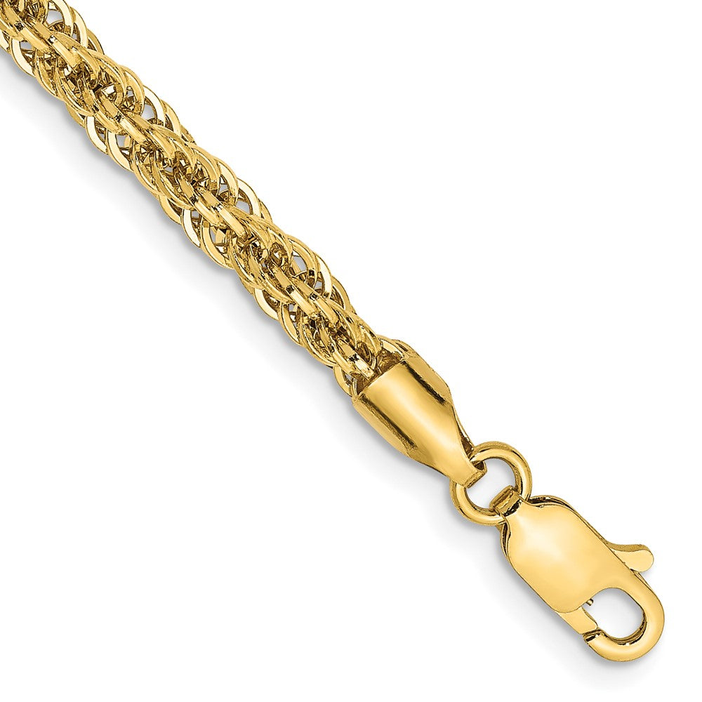 14K 7 inch 3.3mm Diamond-cut Semi Solid with Lobster Clasp Chain