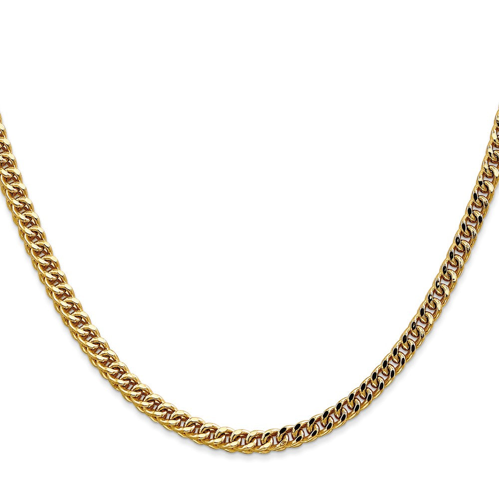 14K Semi-Solid Franco with Fancy Lobster Clasp Chain