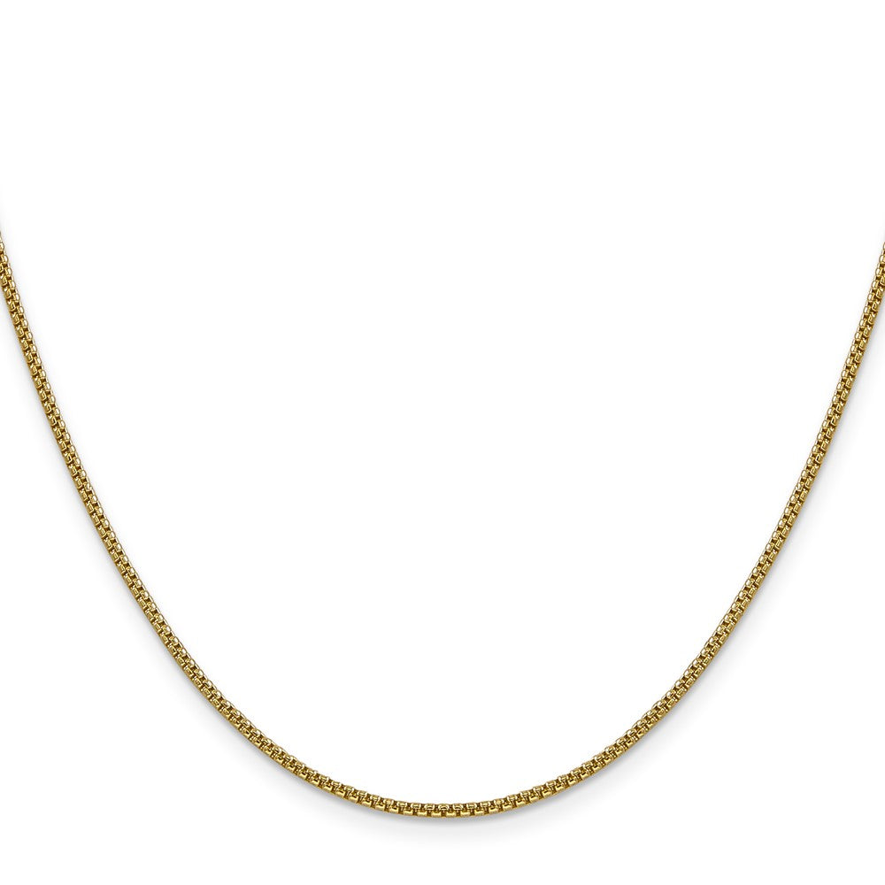 14K Semi-Solid Round Box with Lobster Clasp Chain