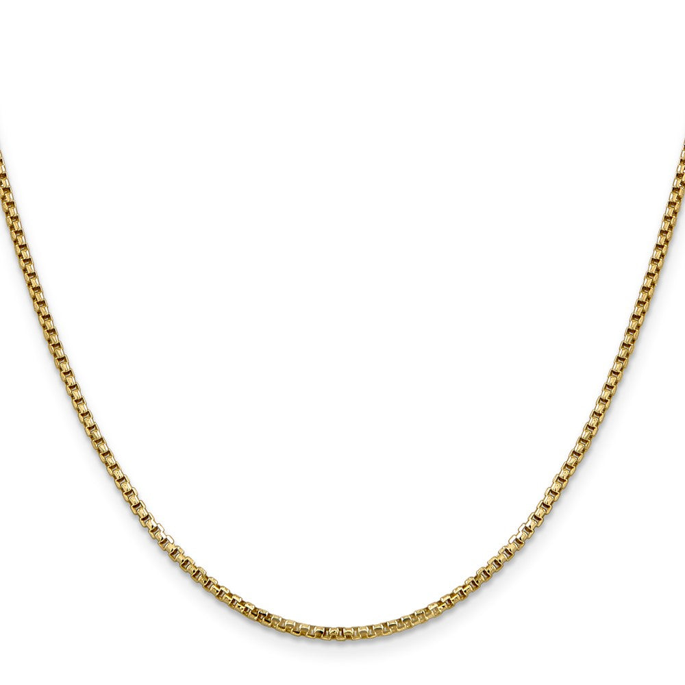 14K Semi-Solid Round Box with Lobster Clasp Chain