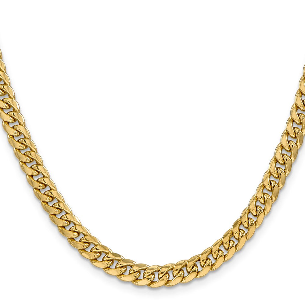 14K Semi-Solid Miami Cuban with Lobster Clasp Chain