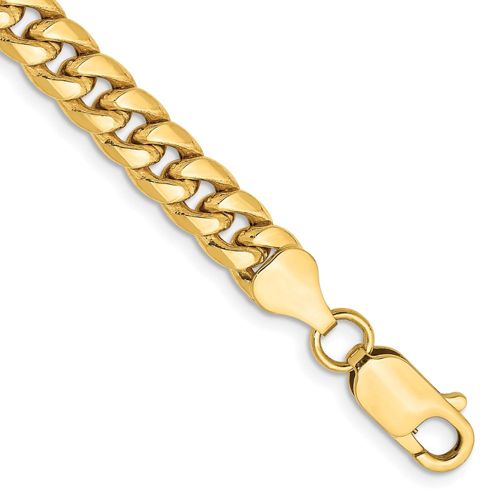 14K 7 inch 6mm Semi-Solid Miami Cuban with Lobster Clasp Bracelet