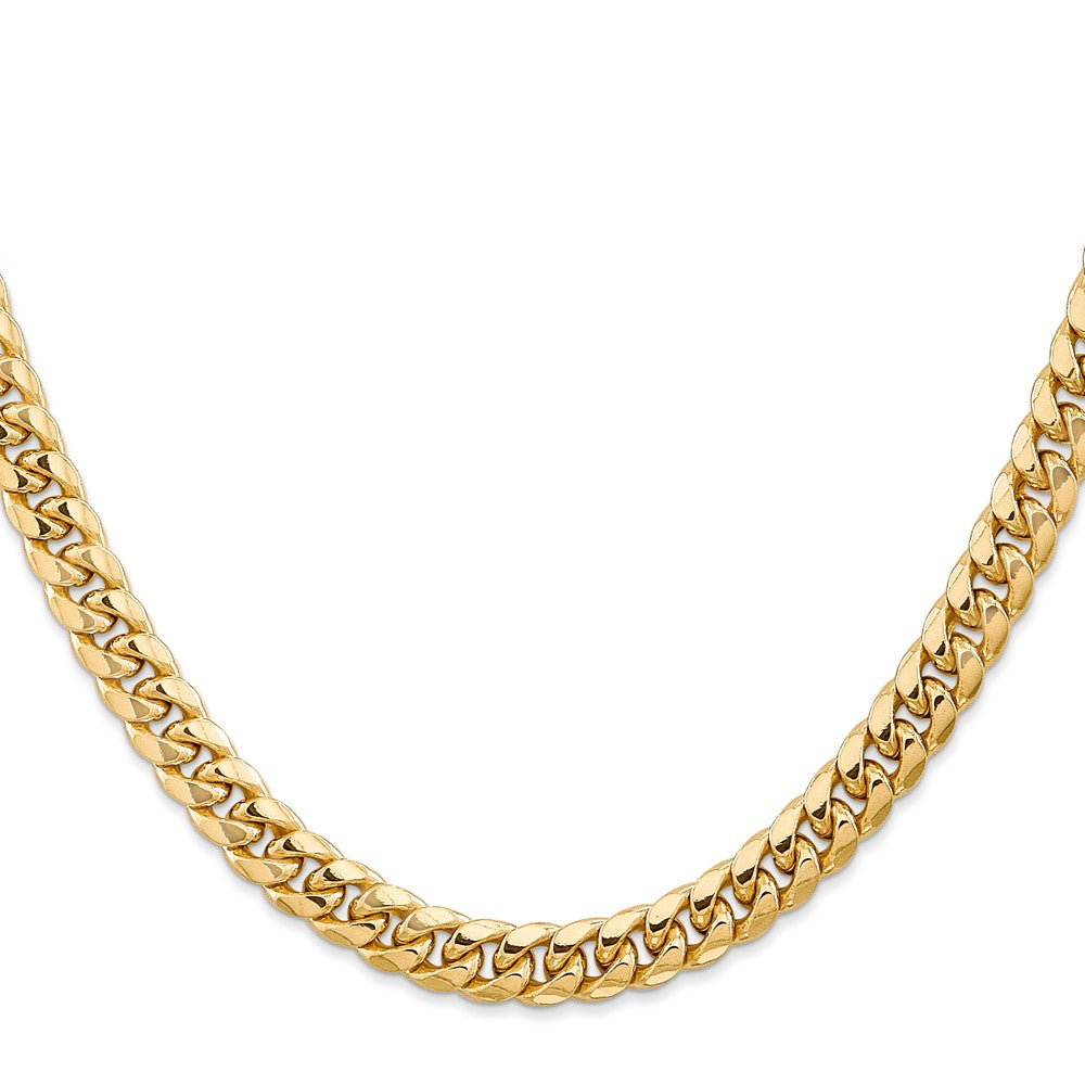 14K Semi-Solid Miami Cuban with Lobster Clasp Chain