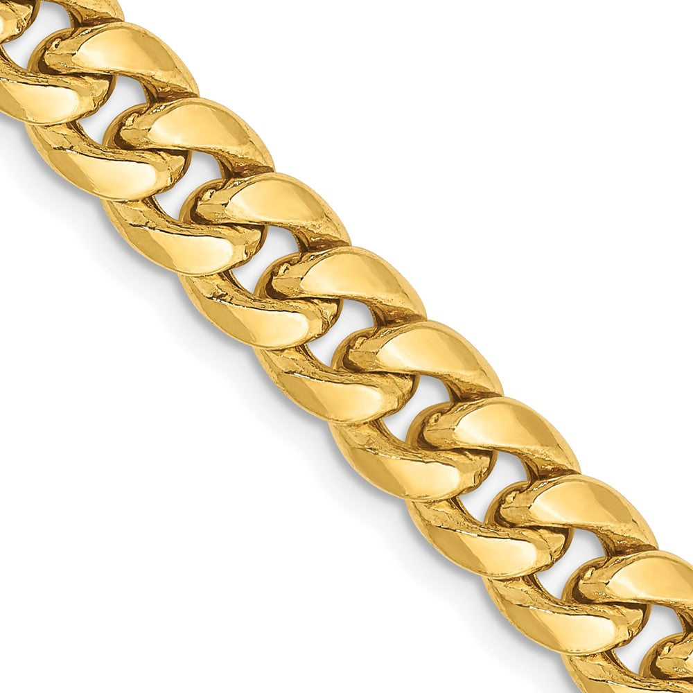 14K Semi-Solid Miami Cuban with Lobster Clasp Chain