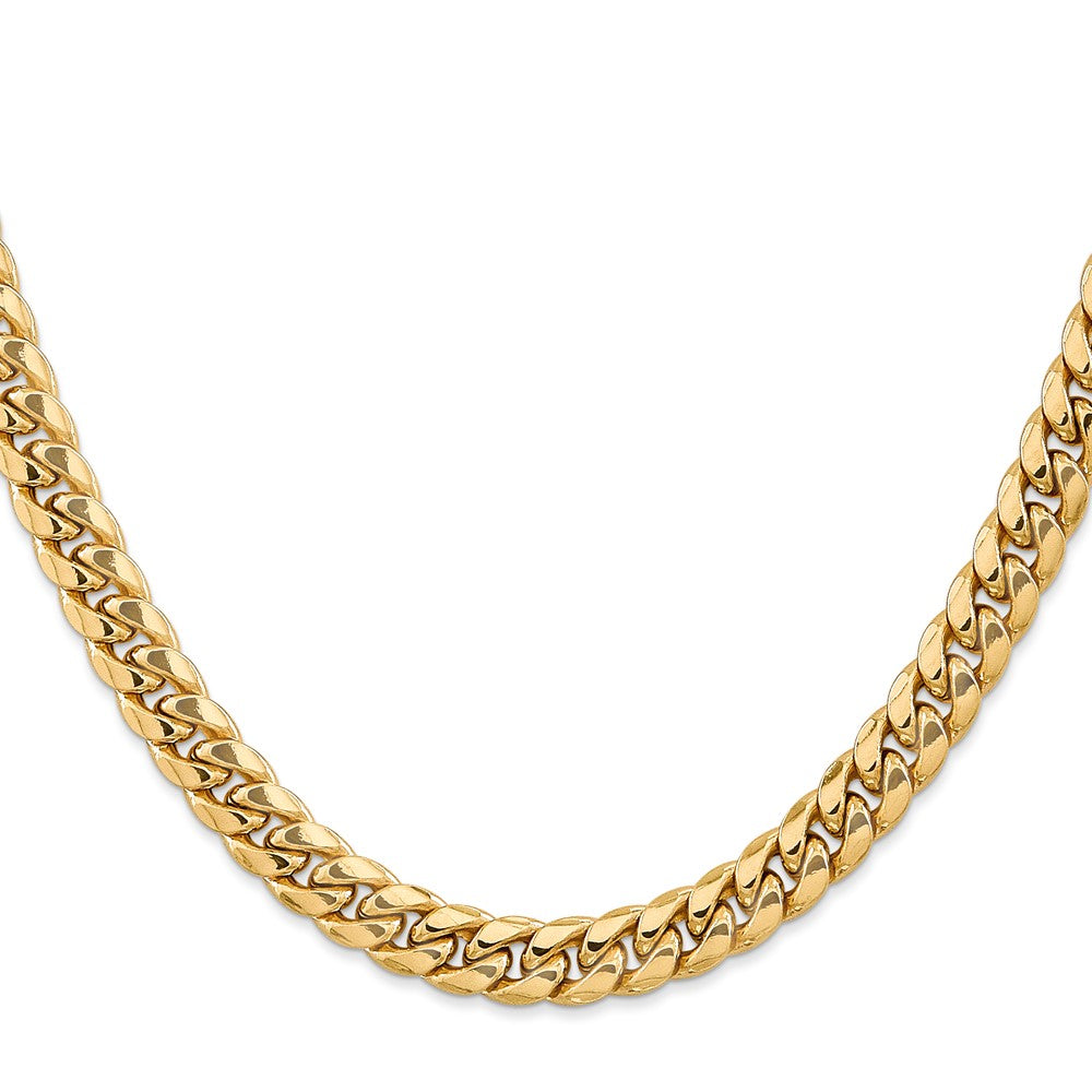 14K Semi-Solid Miami Cuban with Lobster Clasp Chain